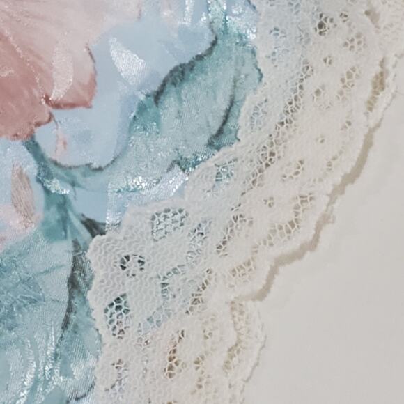 Intimate Moods Gown and Wrap Blue / Pink Floral M - Picture 12 of 12